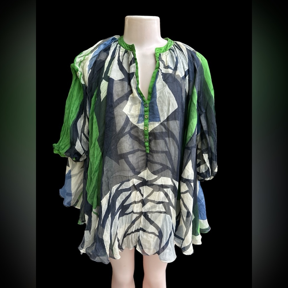 Catherine Malandrino silk‎ full batwing blouse Size 2